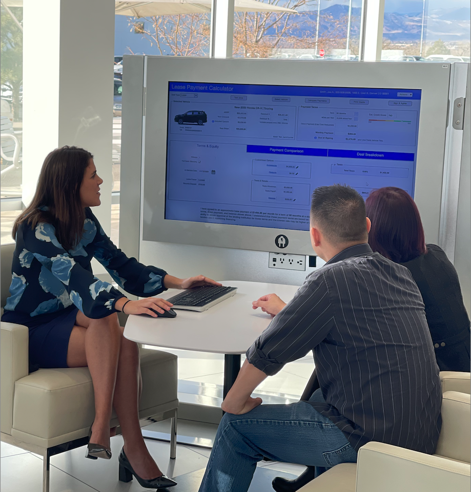 A2Z Sync desking experience used by dealership staff