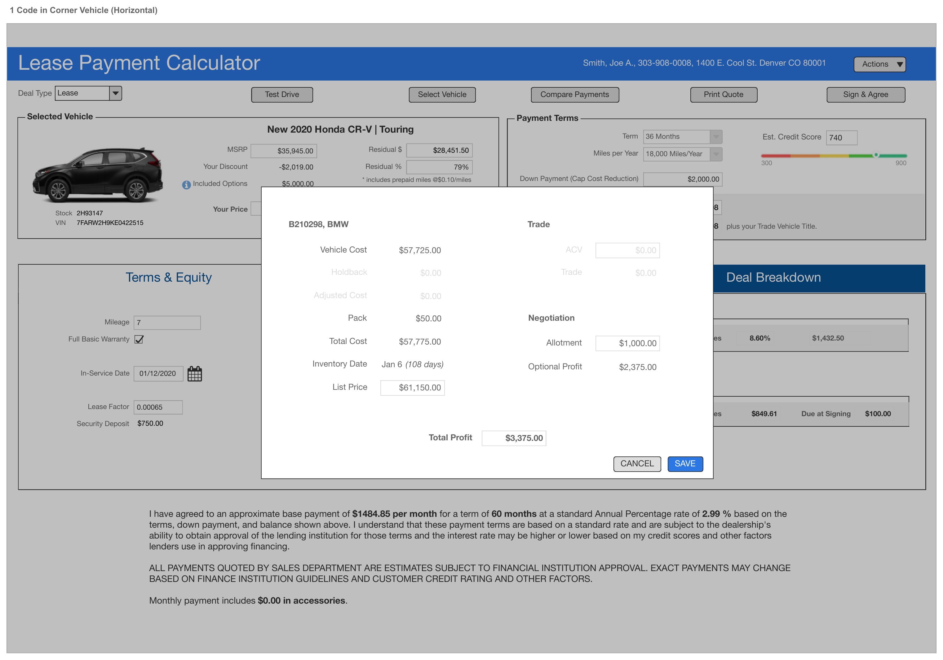 Version two showing multiple trades and additional negotiation fields